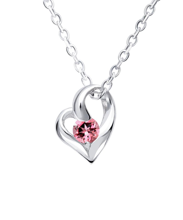 【選べる12誕生石】オープンハート ネックレス レディース