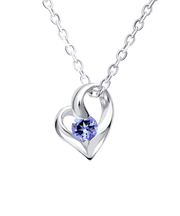 【選べる12誕生石】オープンハート ネックレス レディース