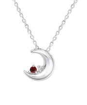 【選べる12誕生石×ダイヤモンド】クレセントムーン ネックレス レディース