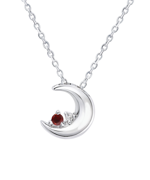 【選べる12誕生石×ダイヤモンド】クレセントムーン ネックレス レディース