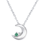 【選べる12誕生石×ダイヤモンド】クレセントムーン ネックレス レディース