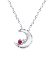 【選べる12誕生石×ダイヤモンド】クレセントムーン ネックレス レディース