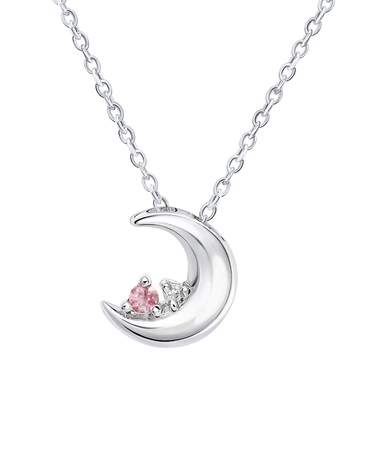 【選べる12誕生石×ダイヤモンド】クレセントムーン ネックレス レディース
