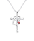 【選べる12誕生石×ダイヤモンド】クロス ハート ネックレス レディース