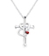 【選べる12誕生石×ダイヤモンド】クロス ハート ネックレス レディース