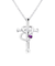 【選べる12誕生石×ダイヤモンド】クロス ハート ネックレス レディース
