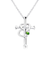 【選べる12誕生石×ダイヤモンド】クロス ハート ネックレス レディース