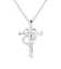 【選べる12誕生石×ダイヤモンド】クロス ハート ネックレス レディース