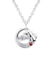 【選べる12誕生石】 猫 ネコ ダンシングストーン ネックレス レディース