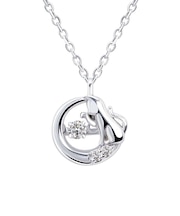 【選べる12誕生石】 猫 ネコ ダンシングストーン ネックレス レディース