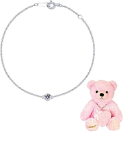 【選べる12誕生石】 誕生石ブレスレット テディベア （ピンク） セット