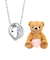 【選べる12誕生石×ダイヤモンド】 2連ネックレス レディース テディベア （ブラウン） セット