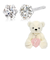 ダイヤモンド 0.1ct プラチナ ピアス テディベア 付き