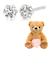 ダイヤモンド 0.1ct プラチナ ピアス テディベア 付き
