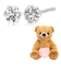 ダイヤモンド 0.1ct プラチナ ピアス テディベア 付き