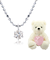 ダイヤモンド 0.1ct プラチナ ネックレス テディベア 付き