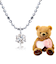 ダイヤモンド 0.1ct プラチナ ネックレス テディベア 付き