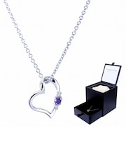 ネックレス レディース ラブ ハート プリザーブドフラワー ギフトセット 薔薇の色 プラチナホワイト