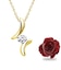 ネックレス レディース 一粒 ドロップ キュービックジルコニア プリザーブドフラワー 薔薇