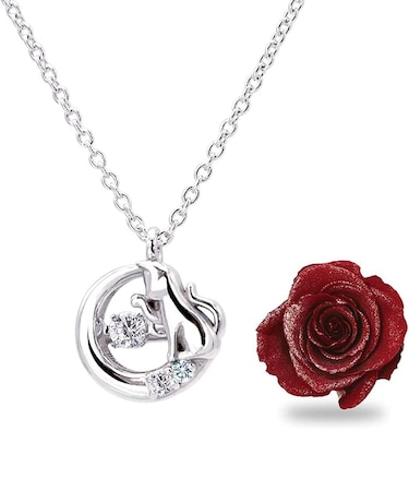 ネックレス 猫 ネコ ダンシングストーン 薔薇 ローズ ボックスセット