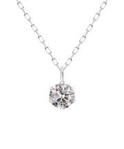 一粒 ダイヤモンド 0.1ct ネックレス レディース K18