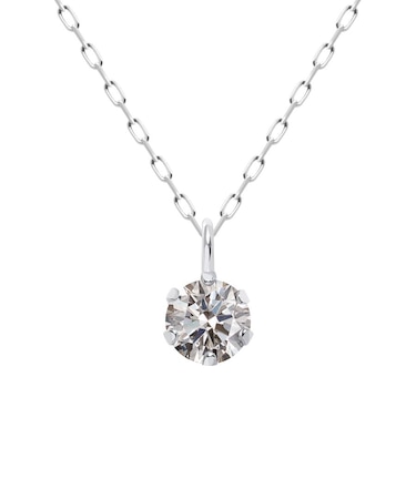 一粒 ダイヤモンド 0.1ct ネックレス レディース K18