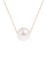 パール ネックレス 18金 K18 ネックレス あこや真珠 1粒 スルーデザイン