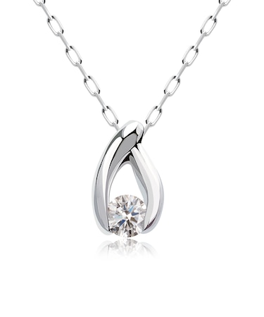 ダイヤモンド ネックレス 18金 K18 ホワイトゴールド ネックレス シェイプデザイン