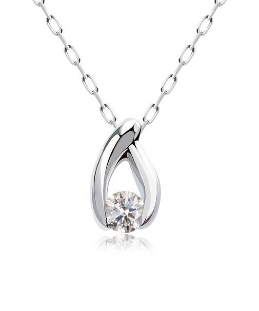 ダイヤモンド ネックレス 18金 K18 ホワイトゴールド ネックレス シェイプデザイン