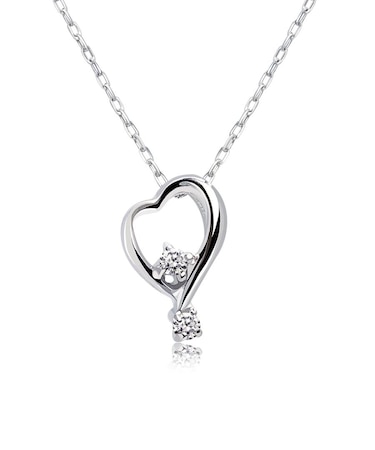 ネックレス ハート レディース ダイヤモンド 0.01ct K10PG/K10WG/K10YG