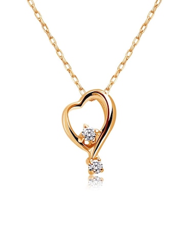 ネックレス ハート レディース ダイヤモンド 0.01ct K10PG/K10WG/K10YG