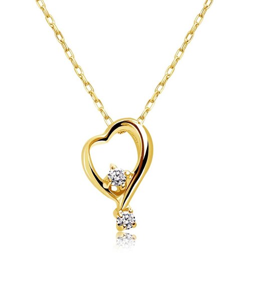 ネックレス ハート レディース ダイヤモンド 0.01ct K10PG/K10WG/K10YG