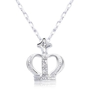 ネックレス クラウン 王冠 レディース ダイヤモンド 0.02ct K10PG/K10WG/K10YG