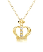 ネックレス クラウン 王冠 レディース ダイヤモンド 0.02ct K10PG/K10WG/K10YG