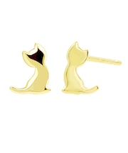 ピアス レディース K10 スタッドピアス ネコ 猫 10金 ゴールド