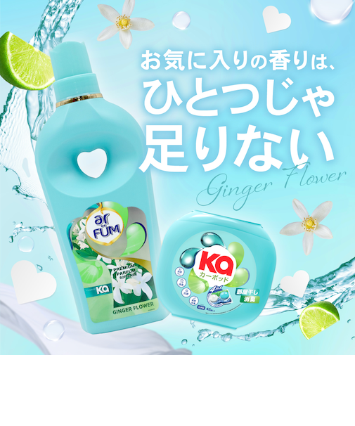 洗濯洗剤 カーポッド 部屋干しEX ジェル ボール型 部屋干し TOUCH OF Ka ジンジャーフラワー ギフト Ka Pod 本体＋柔軟剤セット 合計42粒+1000ml