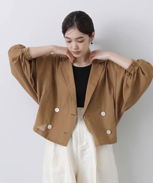 綿シフォンショートジャケット