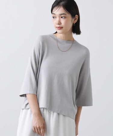 ＣＲモックネックショート５分袖ニット