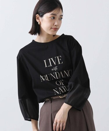 ＬＩＶＥ袖口シアー７分袖カットソー