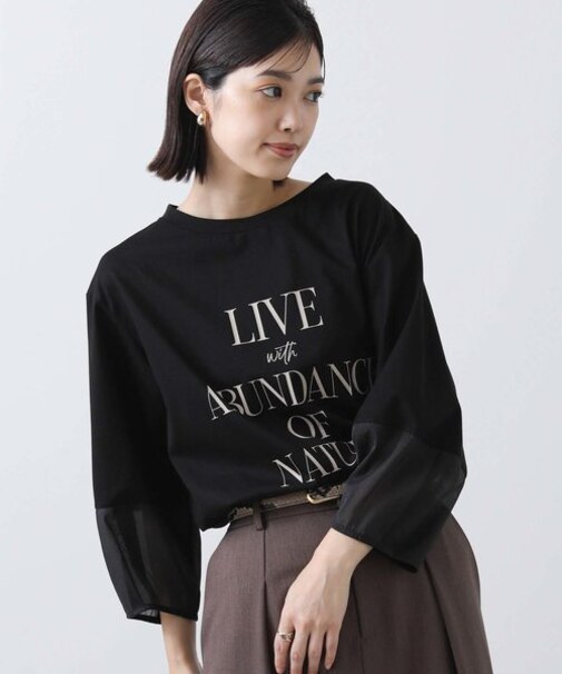 ＬＩＶＥ袖口シアー７分袖カットソー