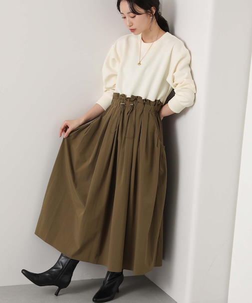 ２＿異素材Ｗドロストワンピ