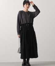 ２＿異素材Ｗドロストワンピ