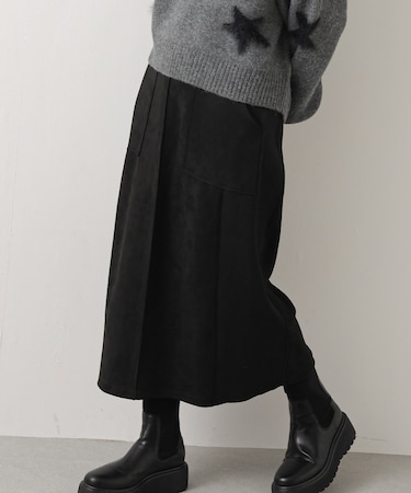 ３＿スエード×リブ切替タイト