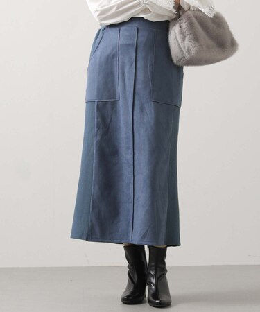 ３＿スエード×リブ切替タイト