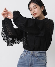 ２＿シアーＪＱドットフリル袖