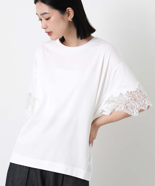 ２＿袖刺繍レースドロップ５分