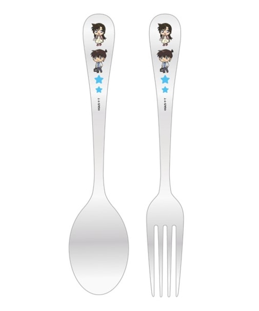 ステンレススプーン＆フォーク　工藤新一＆毛利蘭
