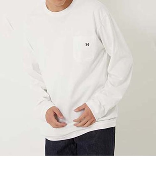 Hエンブロイダリー ナローリブ ロングスリーブTシャツ