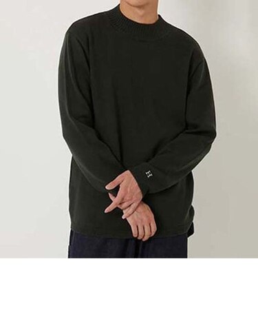 ウェーブコットン メリノウール ウォッシャブル モックネックセーター