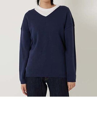 ウェーブコットン メリノウール ウォッシャブル リラックスセーター ウイメンズ